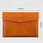 A4 Leather Document Bag Storage Bag  Large Capacity Double-layer File Folder Business Official Briefcase