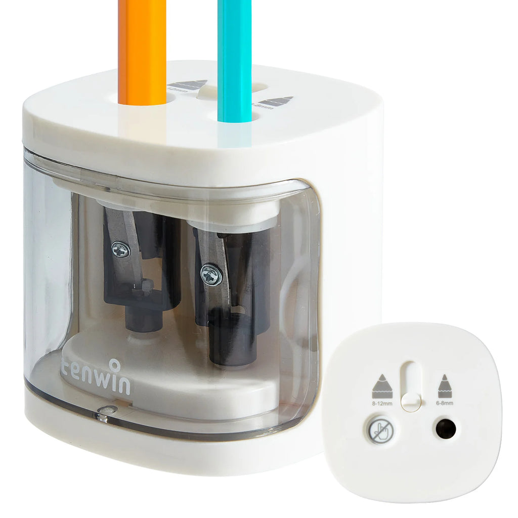Tenwin Automatic Electric Pencil Sharpener  mini Usb Dual power Sharpener supply School Students Stationery for 6-12mm pencil
