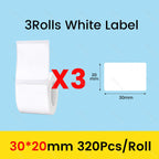 3/5/10 Rolls NiiMbot B21 B1 Label Printer Paper Roll Waterproof Anti-Oil Tear-Resistant Price Tag Pure White Sticker Papers