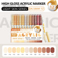 GuangNa 168/12 Colors High Gloss Acrylic Marker Pen Set,Hard Headed Drawing Pens,DIY Graffiti Paint Pen Stationery,GN.586
