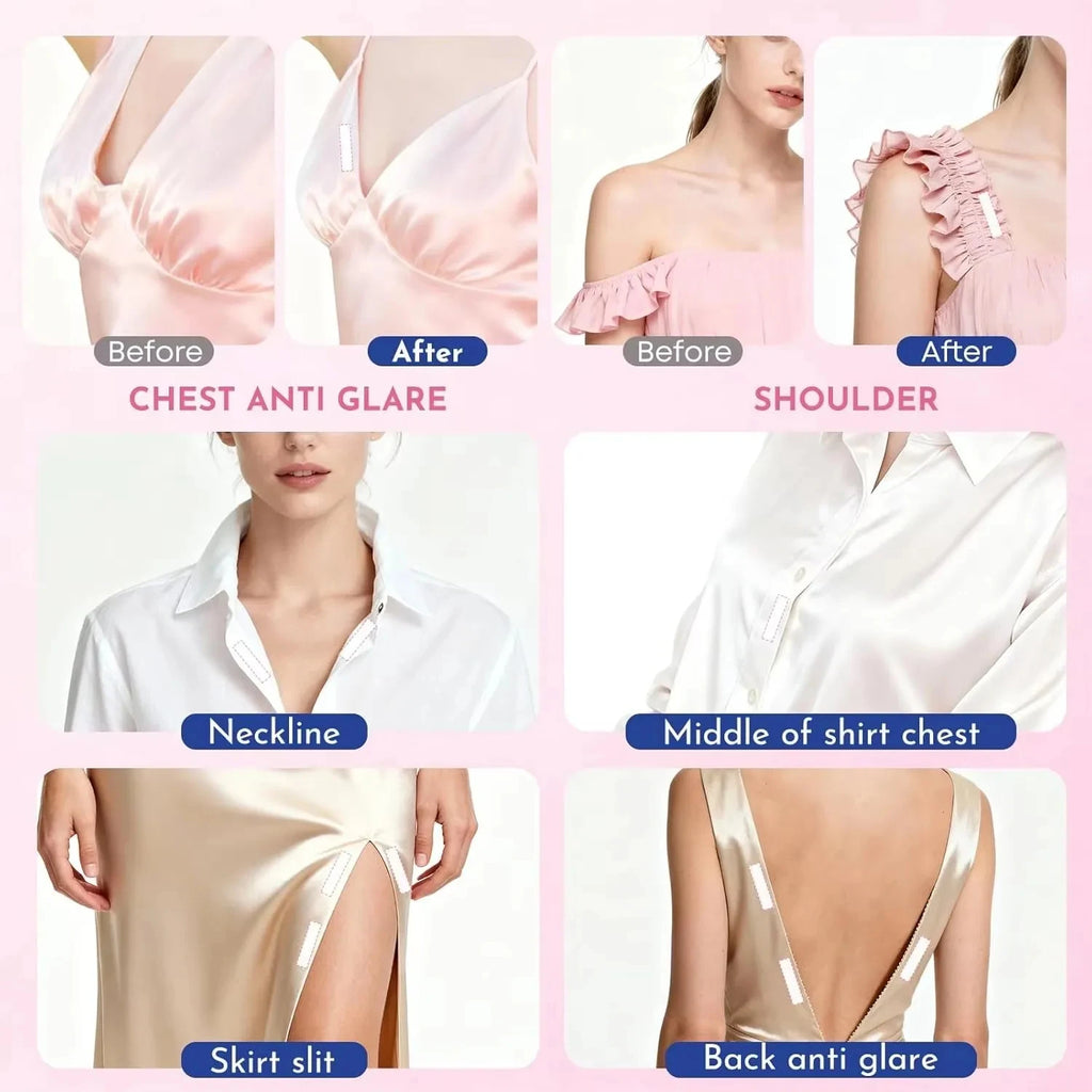 Double sided clothing fashion tape with tape dispenser, transparent fabric tape, suitable for clothing fabrics, dresses, bras