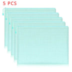 5 PCS A4 A5 A6 Mesh Zipper Pouch Document Bag Waterproof Zip File Folder Storage Bags A4 A5 A6 Office School Supplies Stationery