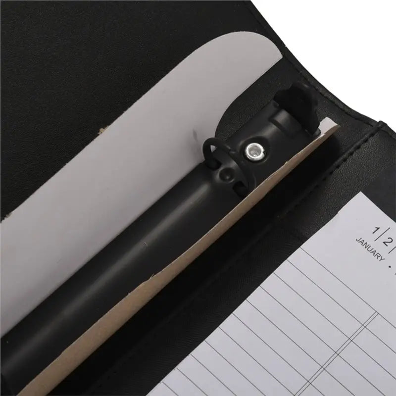 VO-A4 Vegetarian Leather 3 Ring Portfolio Binder Business Binder Padfolio With Notebook Pad Interview & Business