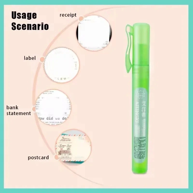 10ml Correction Fluid Information Coverage Liquid Privacy Seal Privacy Cover Security Privacy Spray Thermal Sensitive Paper