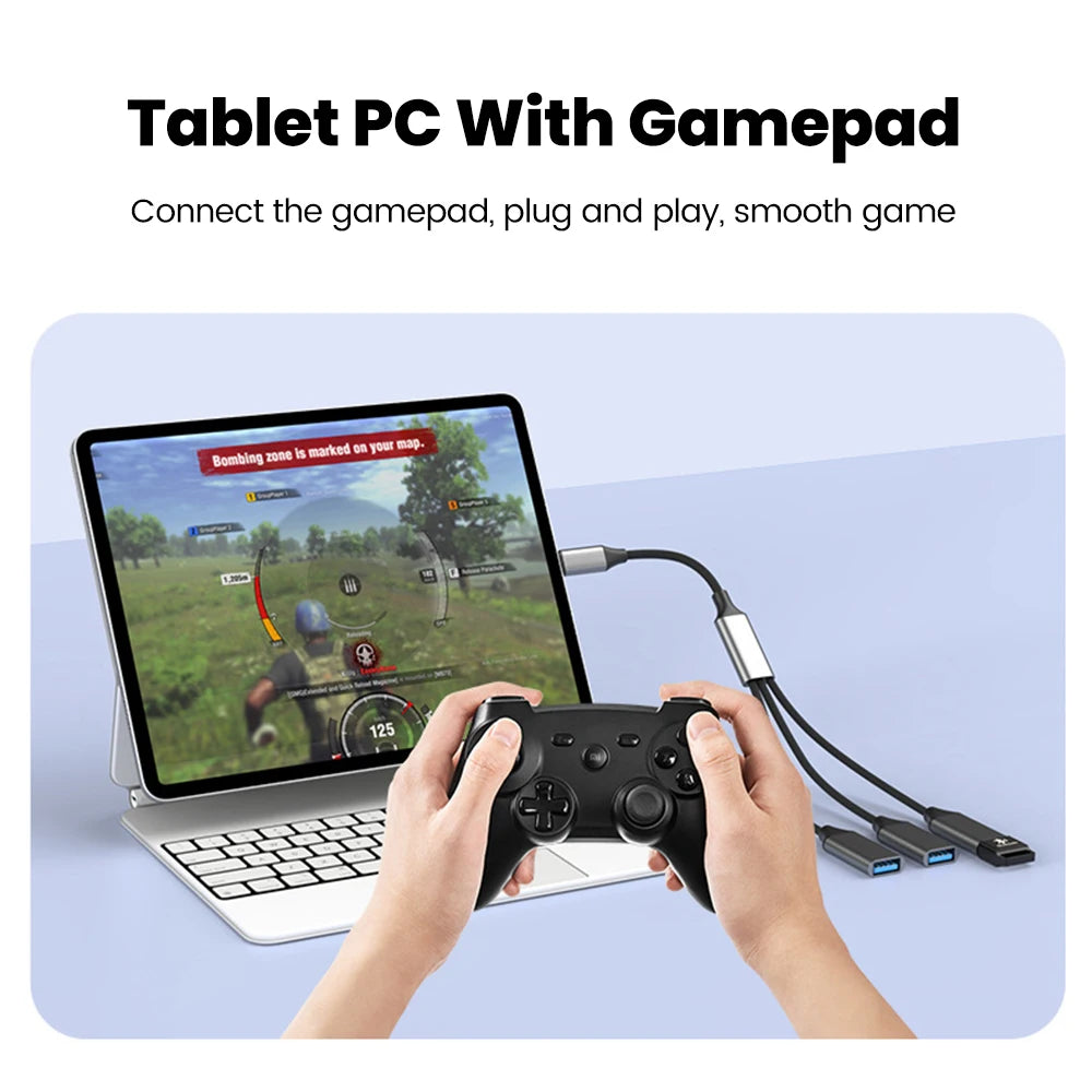 Multifunctional 3 in 1 USB Type C Hub Extensions OTG Adapter Fast Data Transfer Adapter For PC Laptop Macbook HUB Splitter Cable