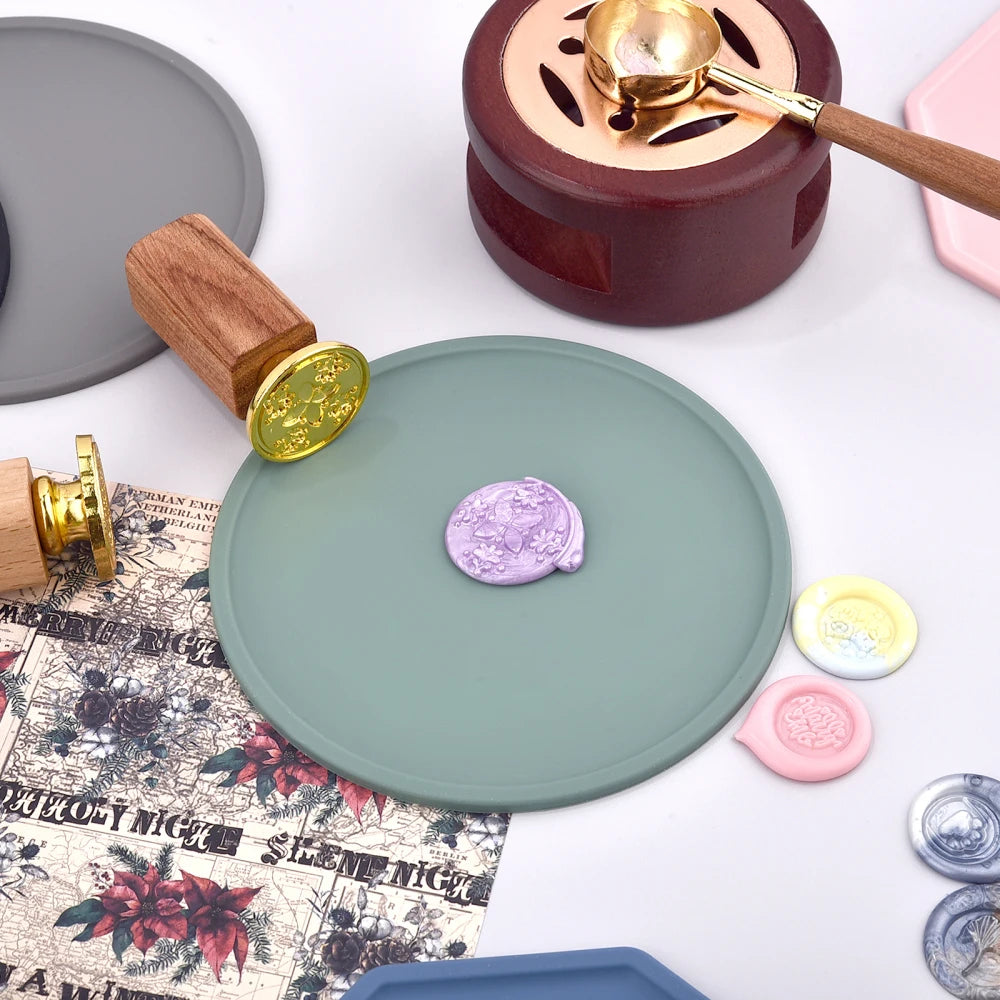 Wax Seal Stamp Silicone Mold Pad Multiple Sizes Sealing Wax Mould Mats Sealing Fix Shapes Envelope Invitation DIY Scrapbook Tool