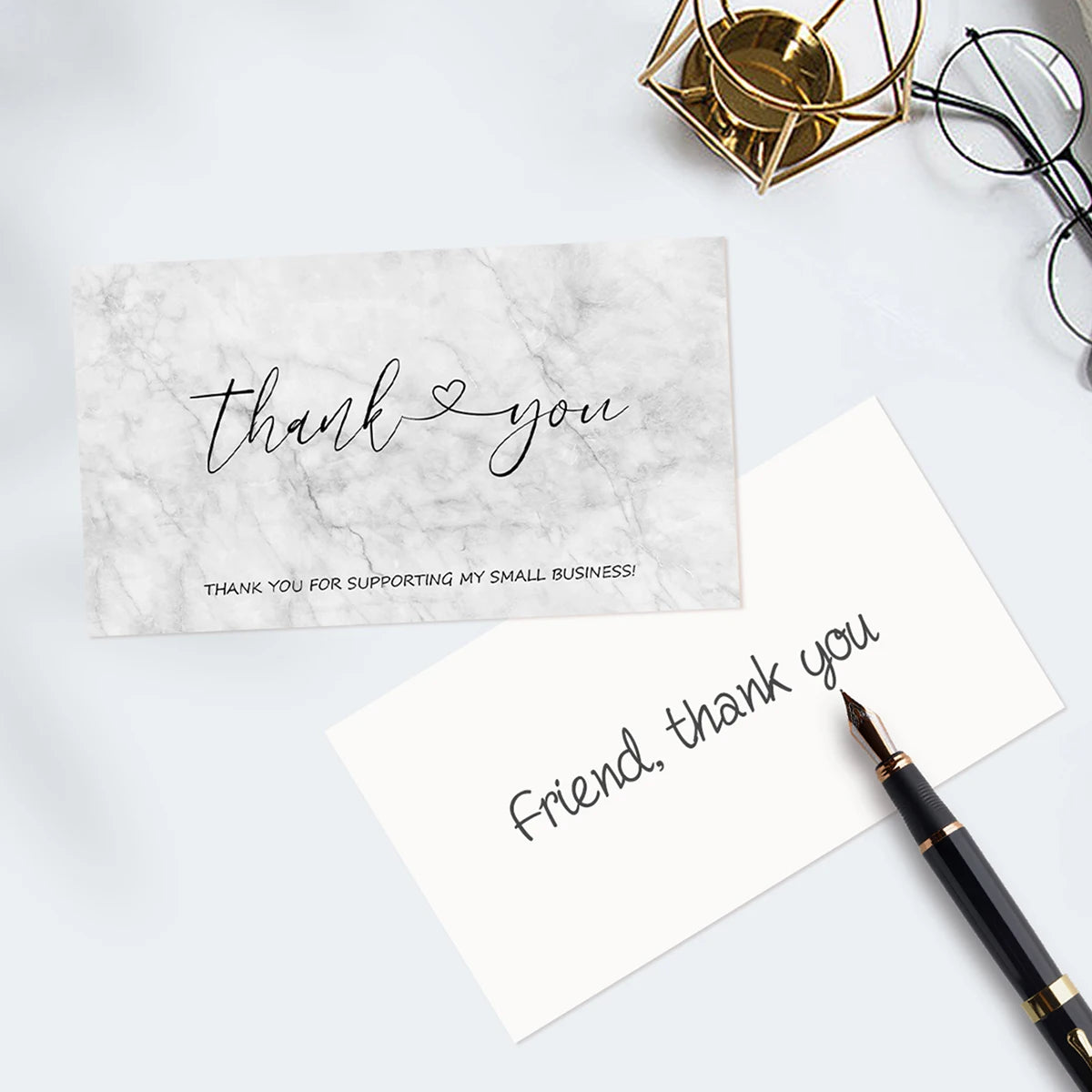 50pcs Thank You Card for Supporting My Small Business Cardstock Thank You Cards for Gift Packaging Party Wedding Invitation Card