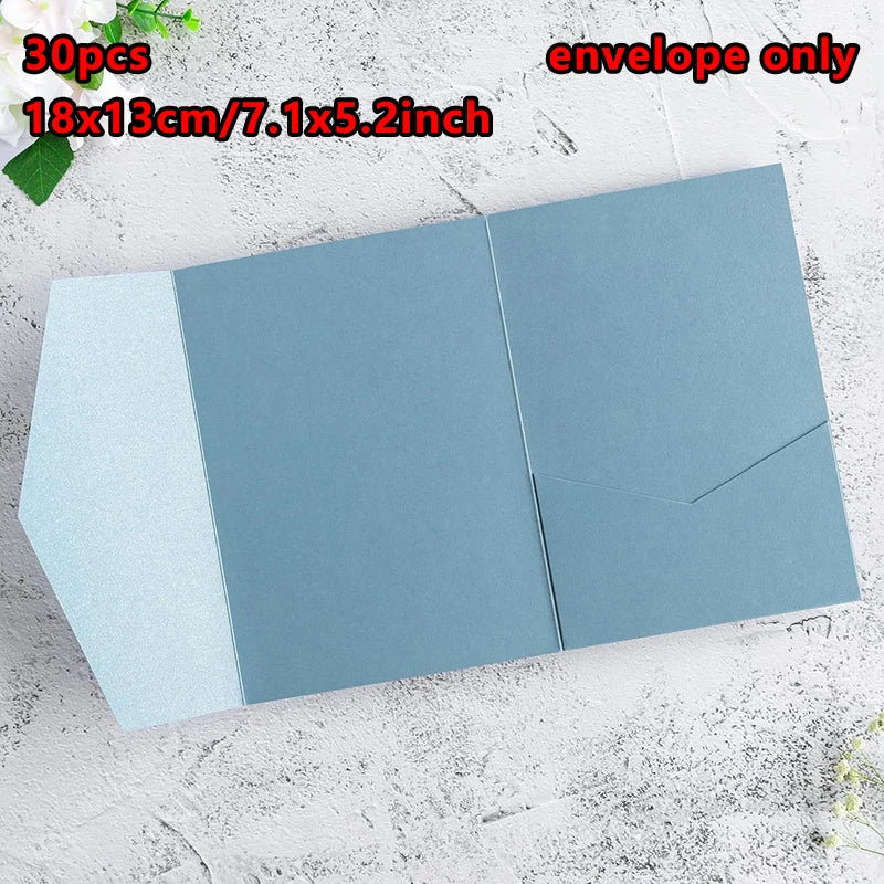 30pcs 18x13cm Green Envelopes for Wedding Invitation Small Business High-grade 250g Paper Stationery Supplies Storage Bag