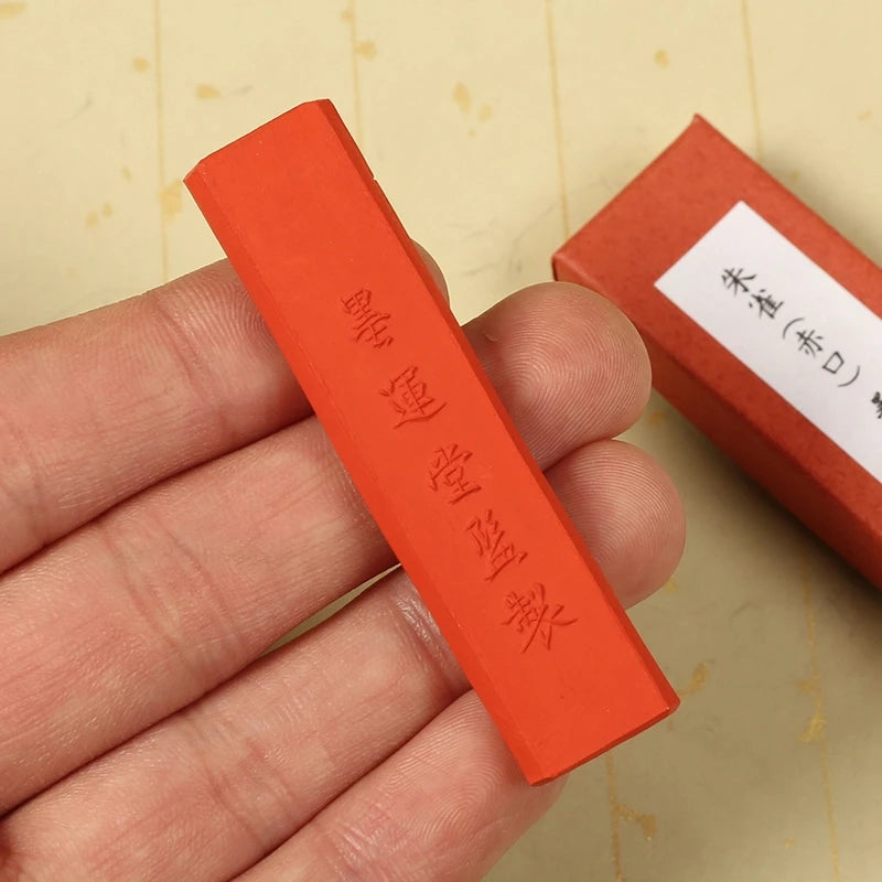 Japanese Sumi Ink Color Painting Ink Stick Landscape Drawing Red Orange Ink Block Calligraphy Writing Chinese Color Ink Ingots