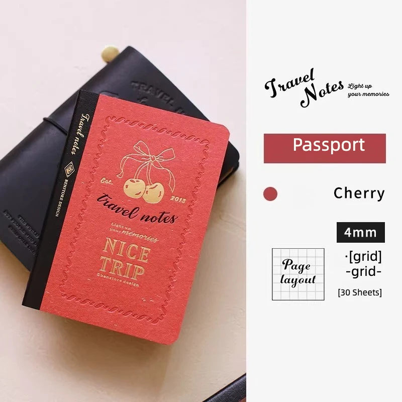 Fromthenon Travel Notebook Refill Vintage Embossed Gold Foil Cover Blank Grid Inner Pages for Retro Travel Journal Planner