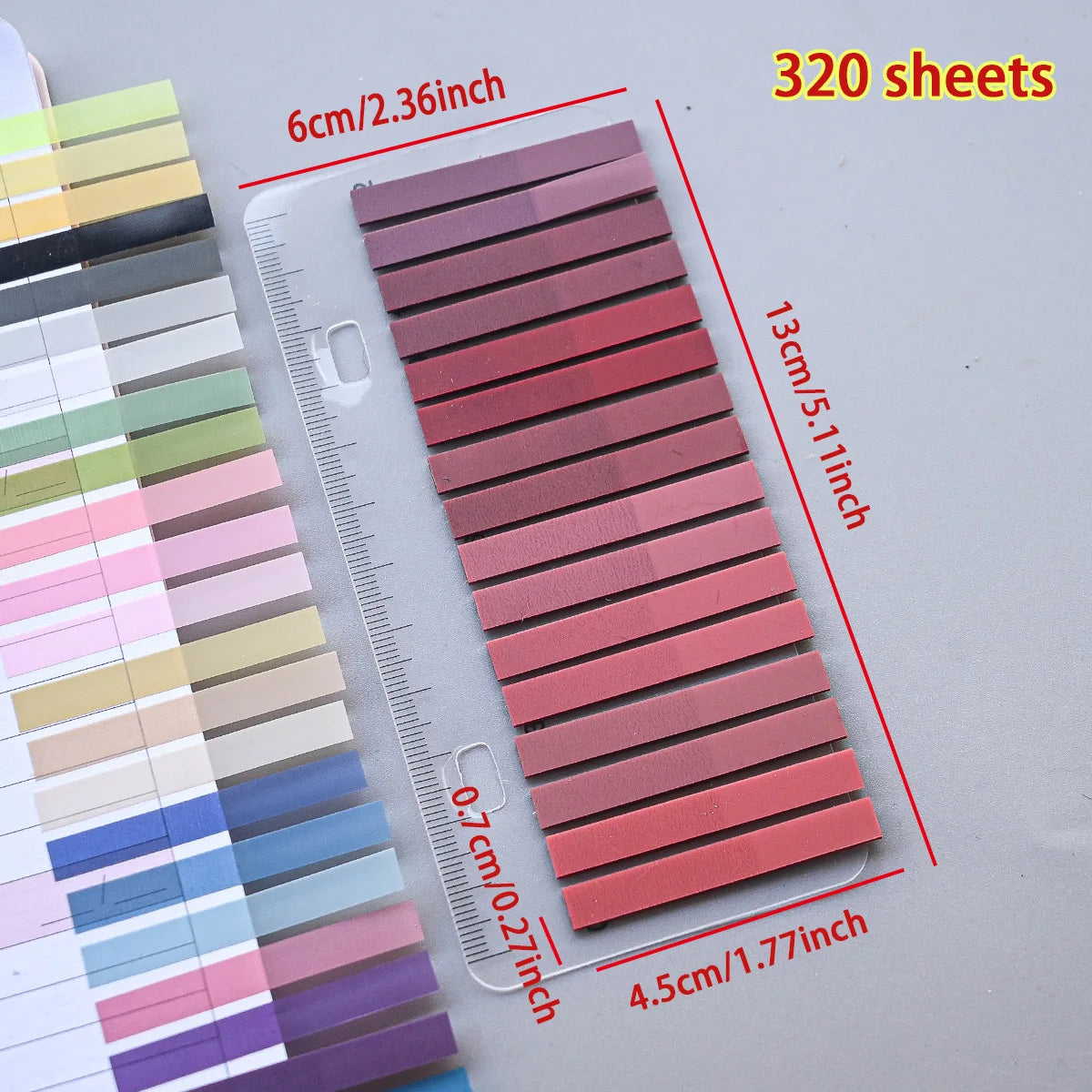 320PCS Clear Sticky Notes Self-Adhesive Colorful Memo Pads for Office School Book Annotation Index Tabs Stationery