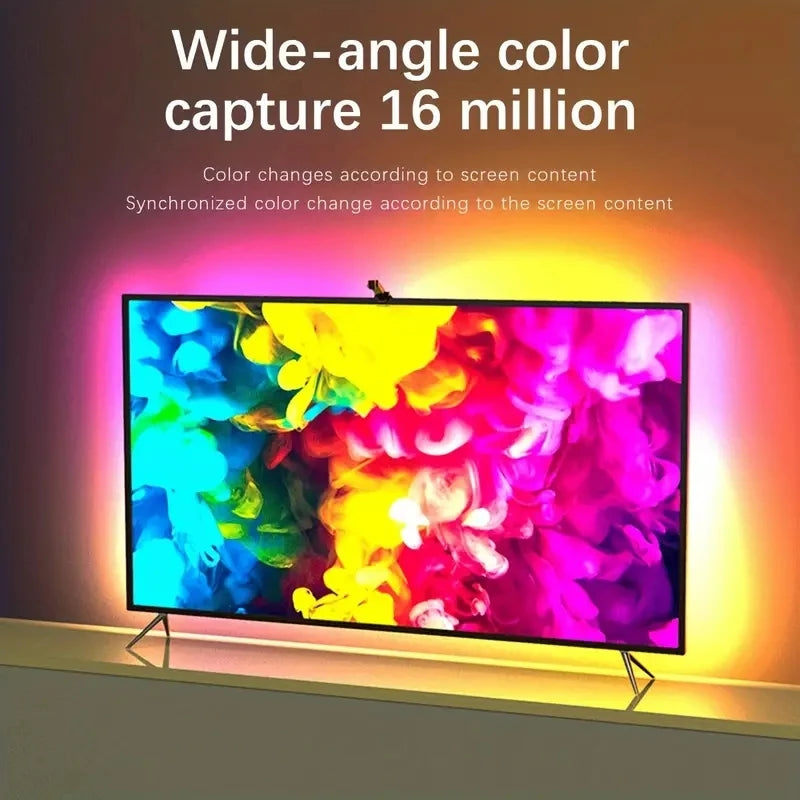 Tv Ambient Backlight 5V Usb Rgbic Led Light Strip With Camera 3.8M 5M App Smart Lighting Screen Color Synchronization Game Lamp