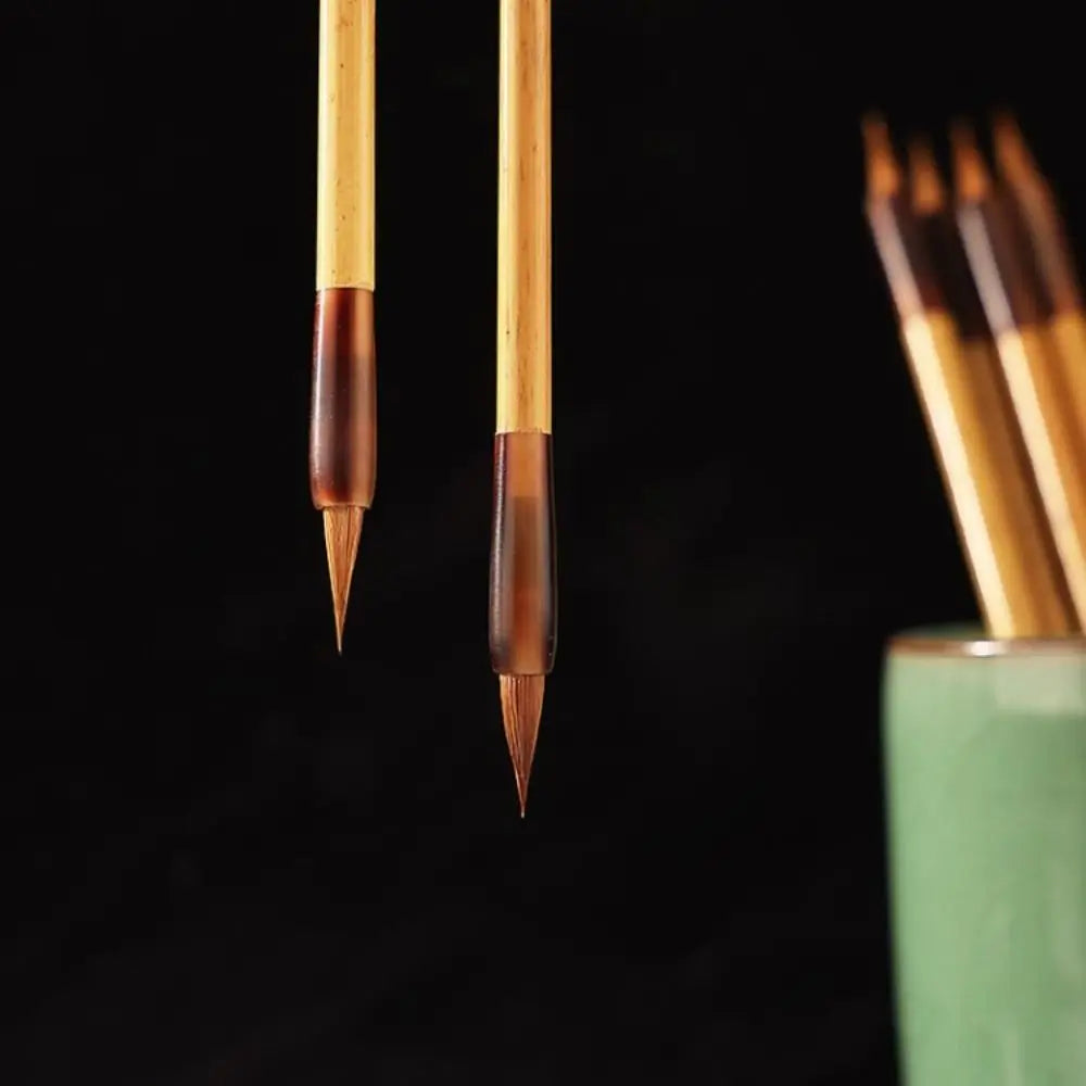 Oil Watercolor Chinese Calligraphy Brush Wolf Hair Bamboo Scriptures Writing Brush Oil Painting Art Paint Brush Watercolor