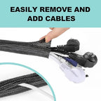 1m 3m 5m Braided Cable Sleeve Pet Nylon Wrapping Case Cover for Desk PC TV Wire Protector Cable Management Wrap
