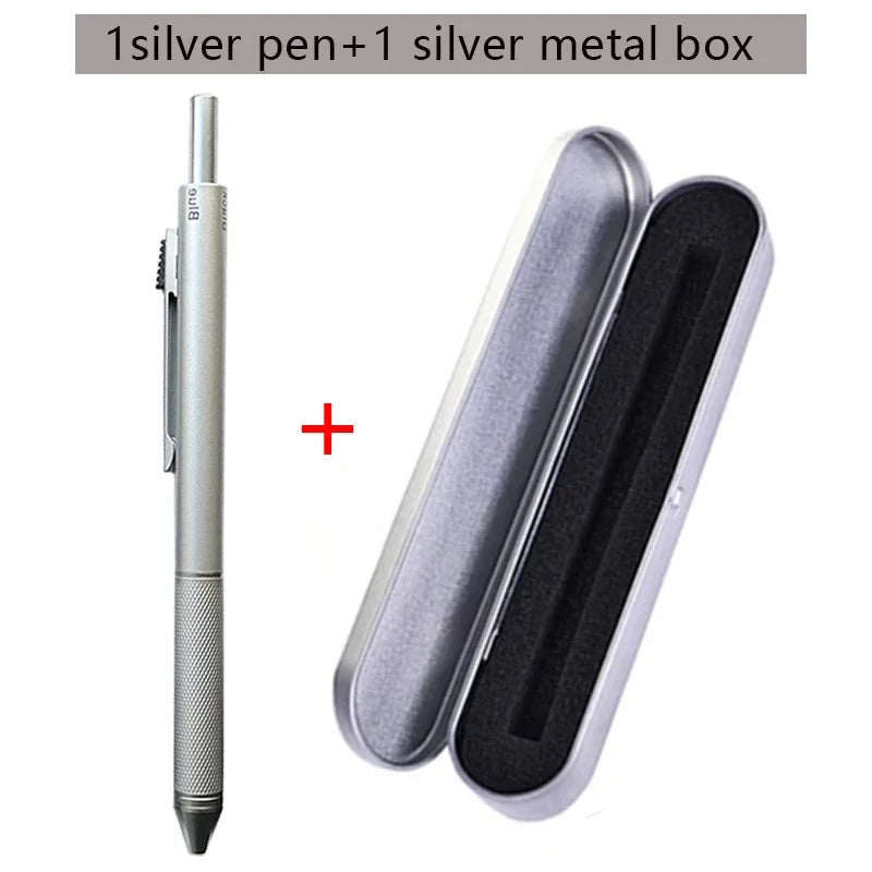 Metal Multicolor Pen 4 In 1 Gravity Sensor Ballpoint Pen 3 Colors Ball Pen and 1 Mechanical Pencil Office School Stationery Gfit