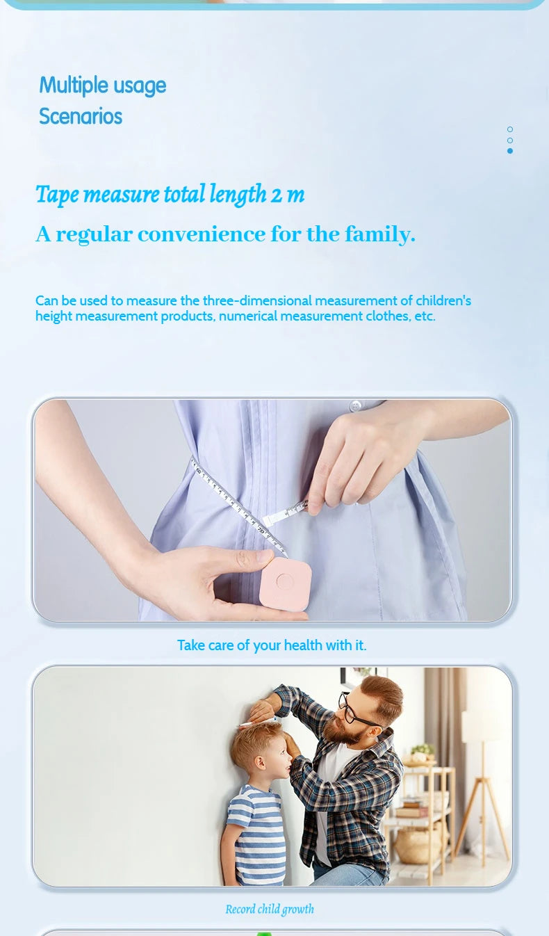 Deli 2-Meter Soft Tape Measure Flexible Telescopic Self-Locking Ruler Customized Centimeter Inch Portable for Human Sewing