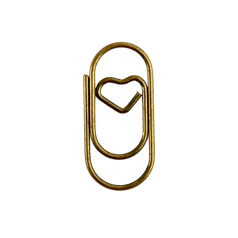 50pcs Metal Macaron Love Heart Paper Clips Gold Rose Gold Mini Bookmark Ticket Photo Binder Clips Patchwork Clip Office Supplies