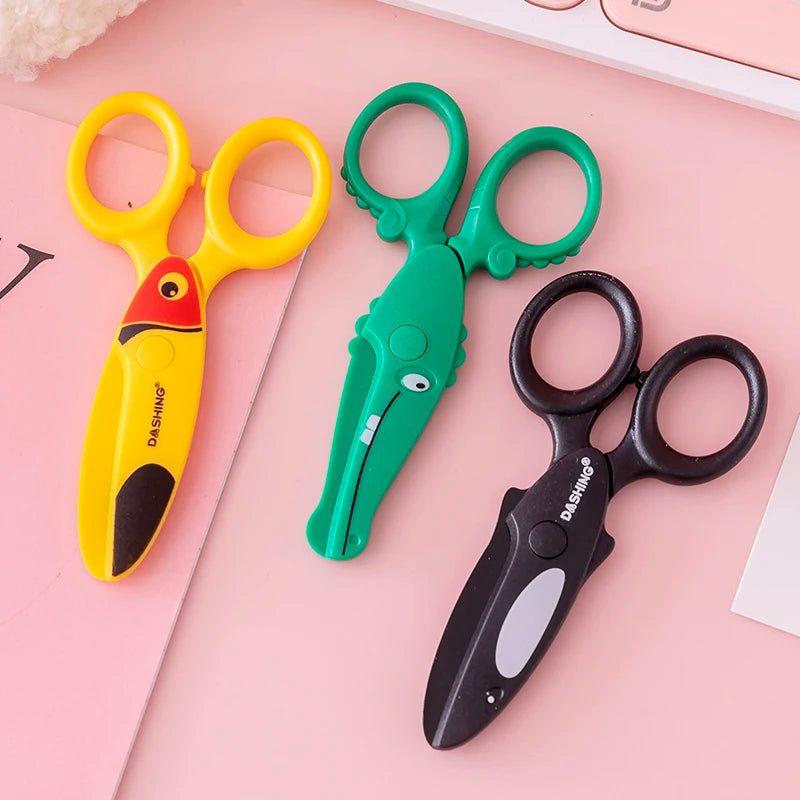 1pcs Kids Safety Scissor Cute Cartoon Plastic Knife Cutter for Children DIY Paper Handwork Office School Student F7231