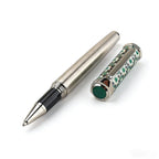 Luxury Metal Ballpoint Pen Stainless Steel Golden Trim Gift Writing Stationery Office School Supplies