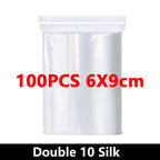 100Pcs Thicken Zipper Sealed Bags Clear Plastic Storage Bag for Small Jewelry Food Packing Reclosable Ziplock Sealing Bags