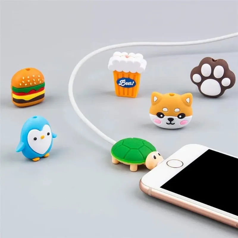1Pc Charger Plug Protector for iPhone USB Cable Protective Cover Cord Winder Data Line Saver Bite Resistant Cable Guard