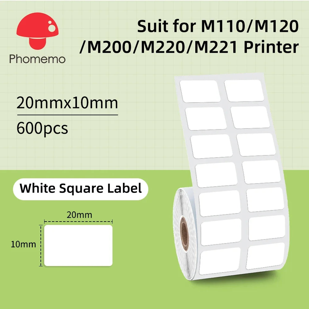 Phomemo Label For M110/M220/M221 Mini Printer Portable Thermal Label Stickers Self-Adhesive Waterproof Label Maker Sticker New