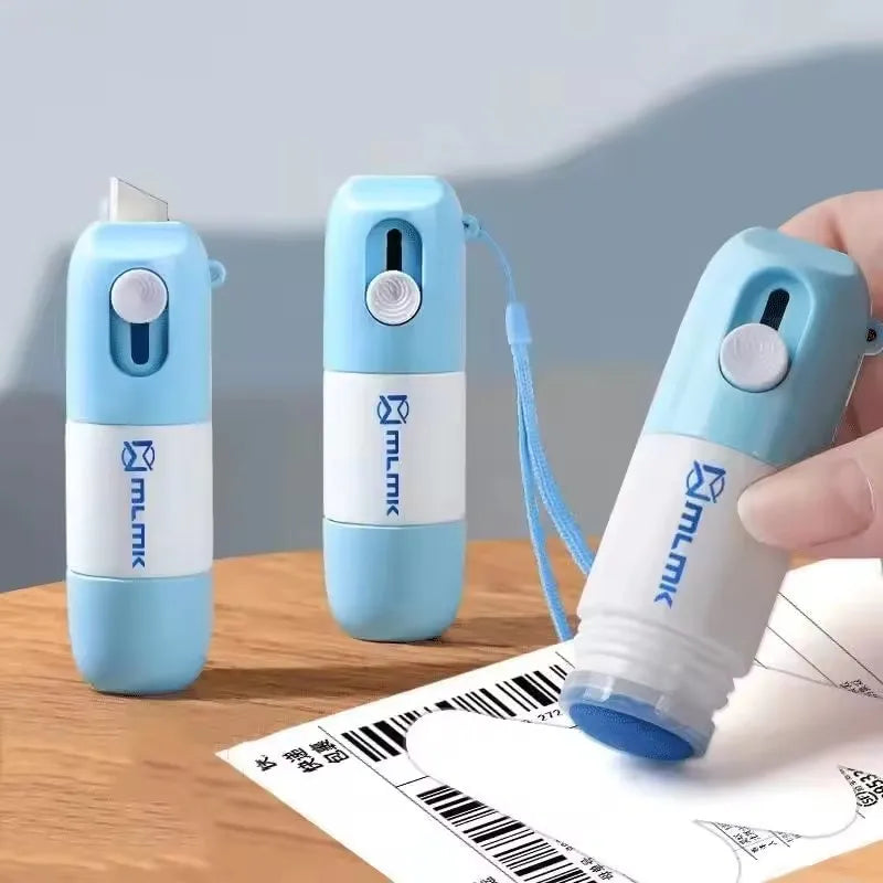 Thermal Paper Correction Fluid Address Blocker Eraser with Retractable Knife Parcel Box Opener Anti Peep Identity Information