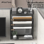 5 Pocket Mesh Hanging Wall File Organizer, Wall Mounted Mail Paper Document Folder Holder,Magazine Rack for Office Home School.