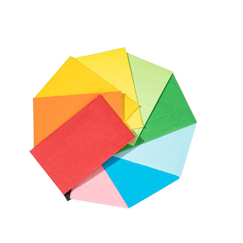 100pcs Mix Colors Paper Money Envelopes Self-Adhesive Gift Greeting Card Packaging Envelopes Blank Small Cash Deposit Envelope