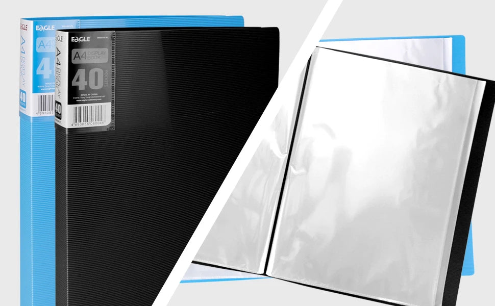 A4 Display Book 40-Pocket Art Portfolio Folder Displays 80-Page Artwork Photo Document Certificates