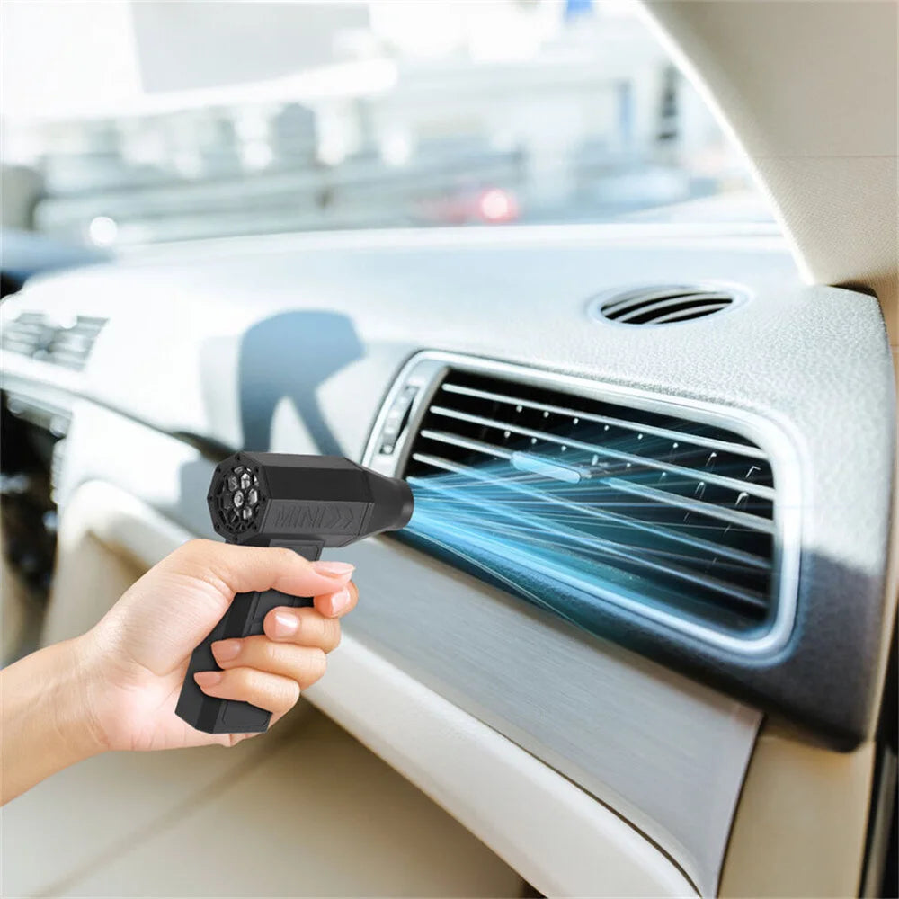 130000RPM Mini Fan Electric Air Duster Adjustable Wind Speed Portable Fan Violent Blower Rechargeable Car Cleaning