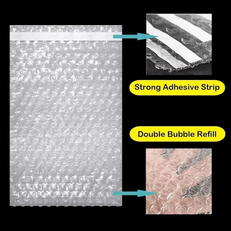 Transparent Bubble Mailers Self-sealing Plastic Shockproof Shipping Bag Self-adhesive Bubble Foam Packing Bags Cushioning Bag