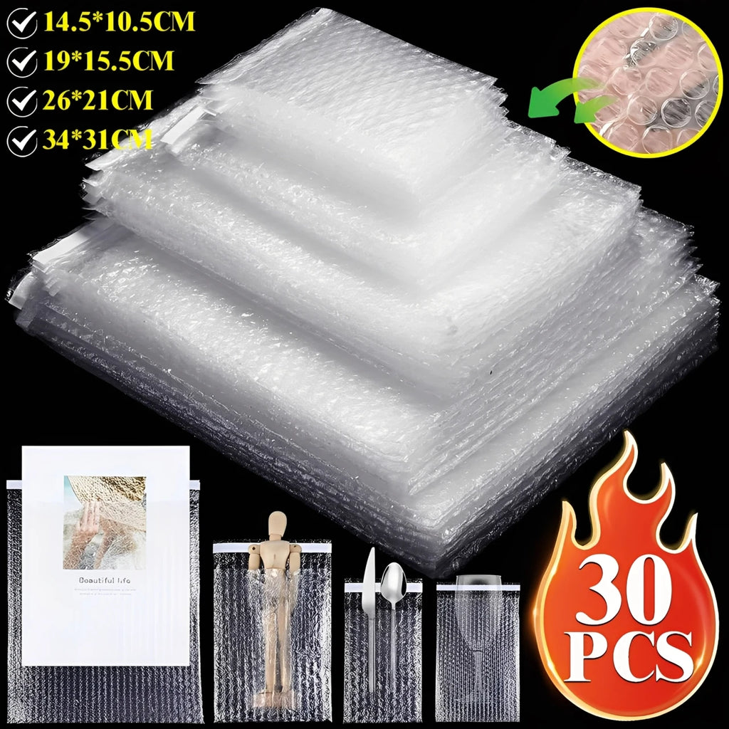 10-30Pcs Transparent Plastic Bubble Envelopes Bag Waterproof Adhesive Self Seal Packing Bag Mailers Shipping Envelope Storage