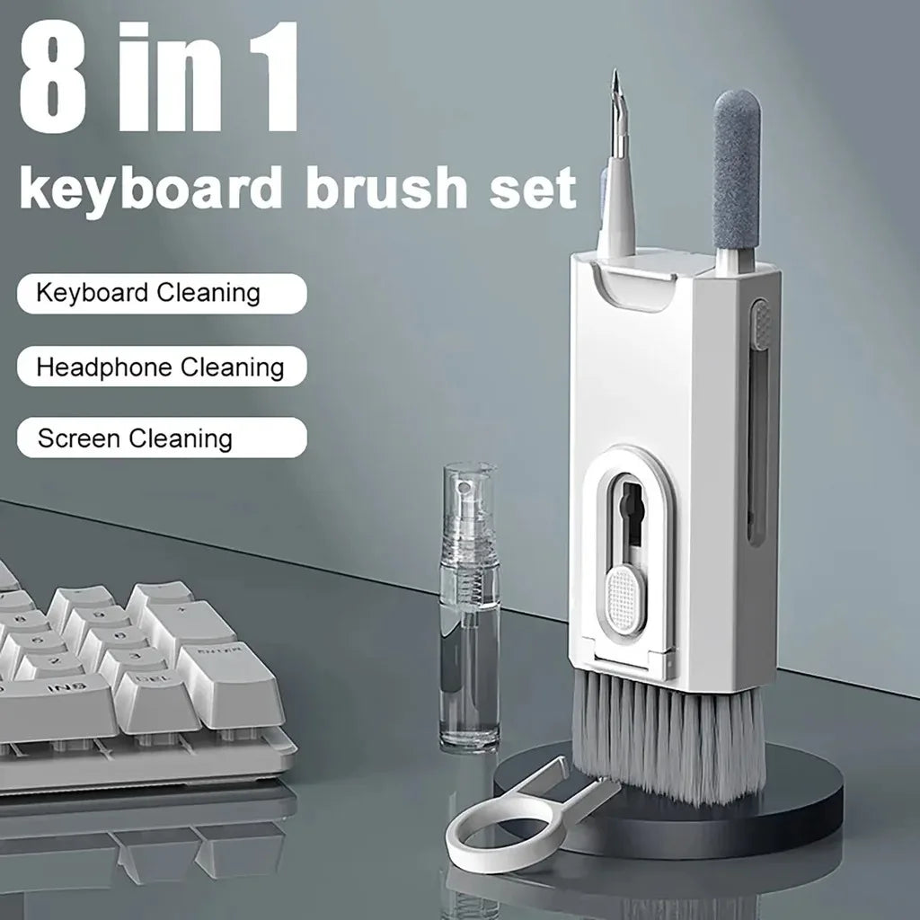 8 in 1 Computer Keyboard Cleaner Kit Brush for Airpods Headset Phone Earphones Cleaning Tool with Keycap Puller