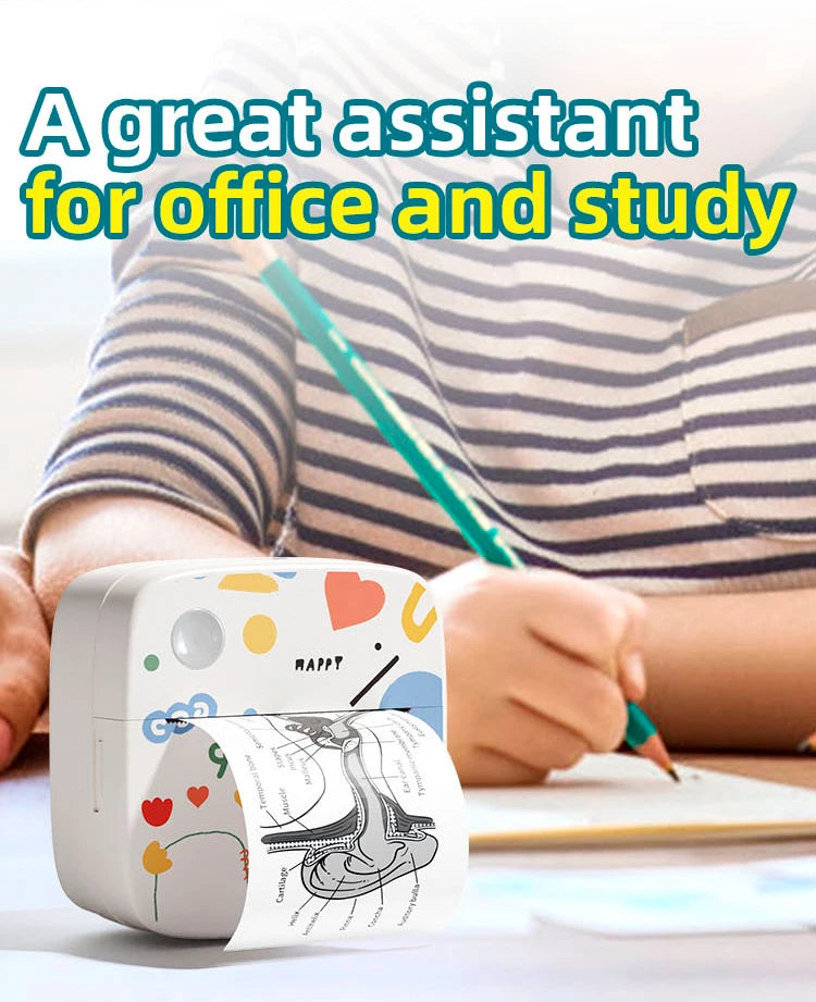 DOLEWA D2 Doodle Portable Printer Thermal Paper Printer Label Sticker Paper Print Wireless Label Maker Printer for DIY Photo Pri