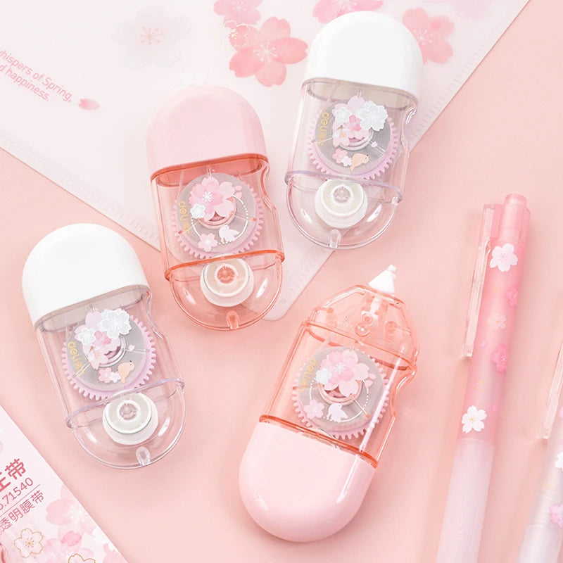 1Pcs School Supplies Sakura Correction Tape Cute Small Portable Small Fresh Students with Large Capacity kawaii Correction Tape