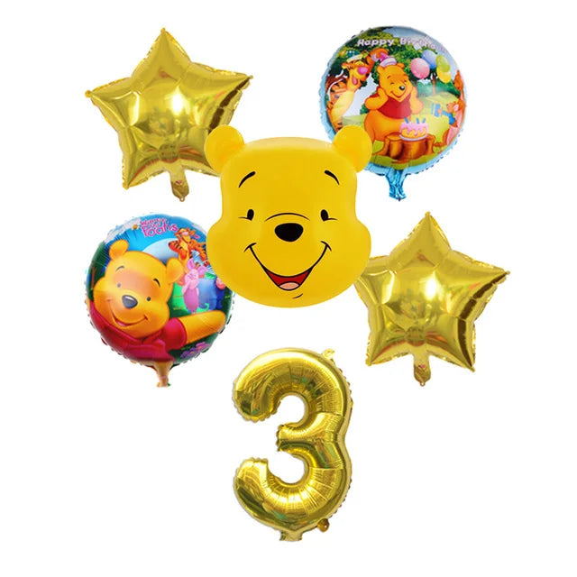 Winnie The Pooh Birthday Party Decoration Plates Napkins Table Cover Balloons Banner Baby Shower Serves 10 Guests Baby Shower