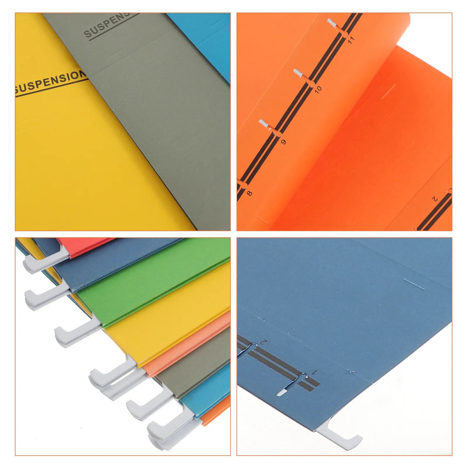 8Pcs Thick Paper Suspension Folder A4 Size Wide Opening Document Organizer Hanging File Holder Office Supplies for