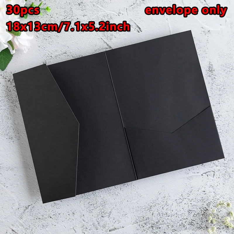 30pcs 18x13cm Green Envelopes for Wedding Invitation Small Business High-grade 250g Paper Stationery Supplies Storage Bag