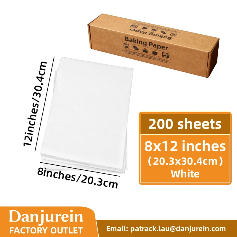 Parchment Paper Baking Paper Non-Stick Precut Square 4” to 12” Baking Sheets Oven Grilling Air Fryer Steaming Bread Cake Cookie
