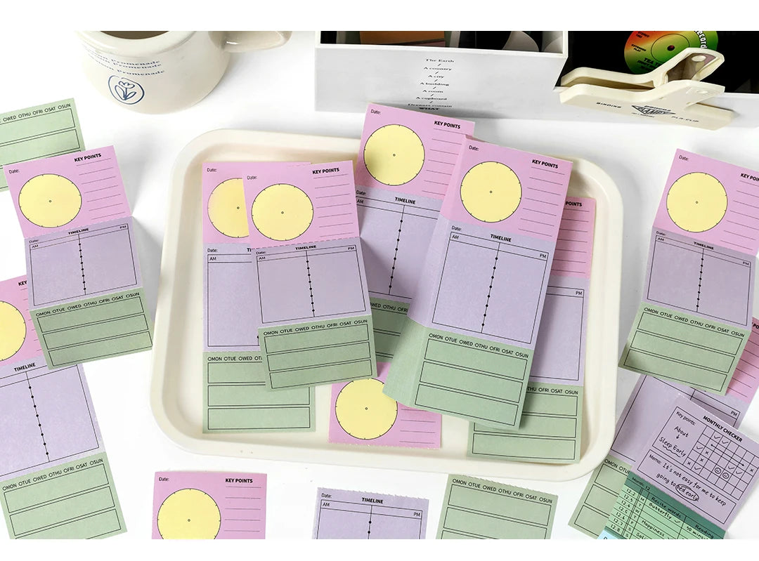 80 Sheets Cartoon Brief Scrapbooking Memo Pad Simple INS Message Paper Student List Notes School Stationery Journaling supplies