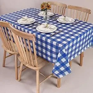 Retro Pink Gingham Tablecloth 54"x108"| Heavy-Duty Waterproof Plastic for Picnics&Coffee Shop Decor |  Party Backdrop