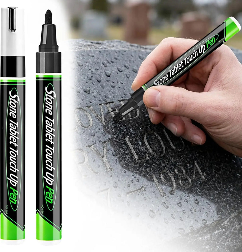 Tombstone Marker Pen Stone Pen for Restoring Faded Grave Inscriptions Waterproof Strong Coverage Ideal for Gravestone Lettering