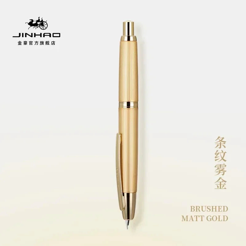 JINHAO 10 Press Fountain Pen Retractable EF/F Nib Metal With Clip Writing Ink Pen Converter School Supplies Stationery PK A1 A2