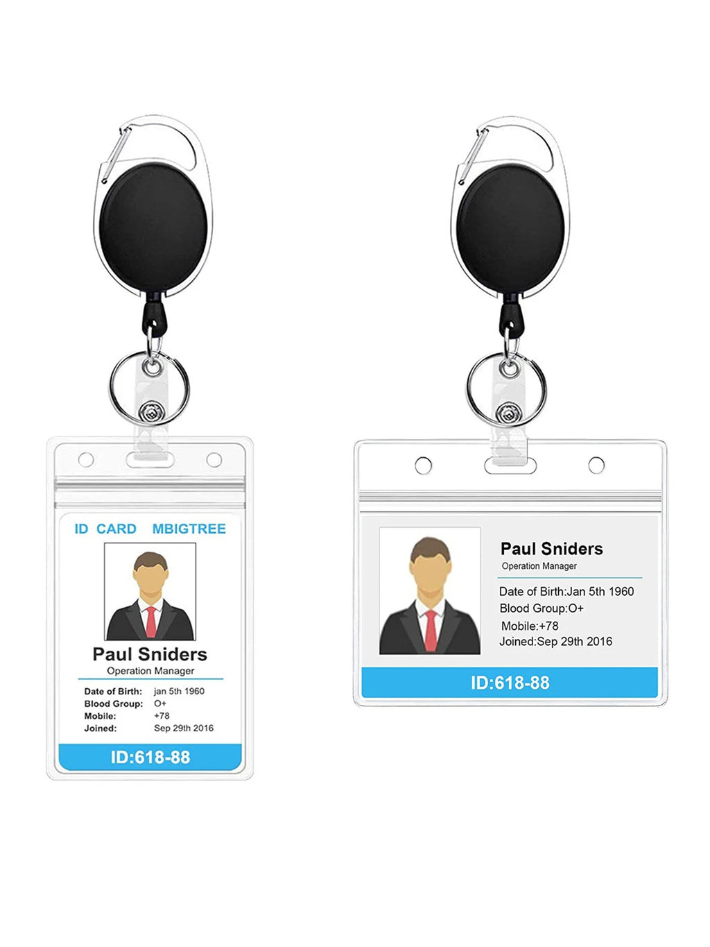 Retractable Badge Reel Heavy Duty Black Badge Reel for Nurse Hospital Office Supplies ID Lanyard Name Tag Card Badge Holder Gift
