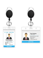 Retractable Badge Reel Heavy Duty Black Badge Reel for Nurse Hospital Office Supplies ID Lanyard Name Tag Card Badge Holder Gift