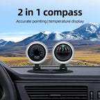 Car Compass Thermometer 2 in 1 Dashboard Navigation Guide Ball Compass Portable Accessories For Vehicle Car Auto Compass