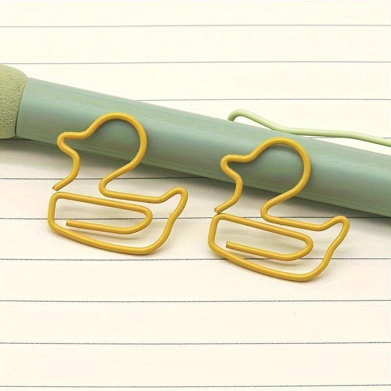 Adorable Duck Shape Paper Clips, Office Organization, and Student Test Paper Management - Durable, Reusable