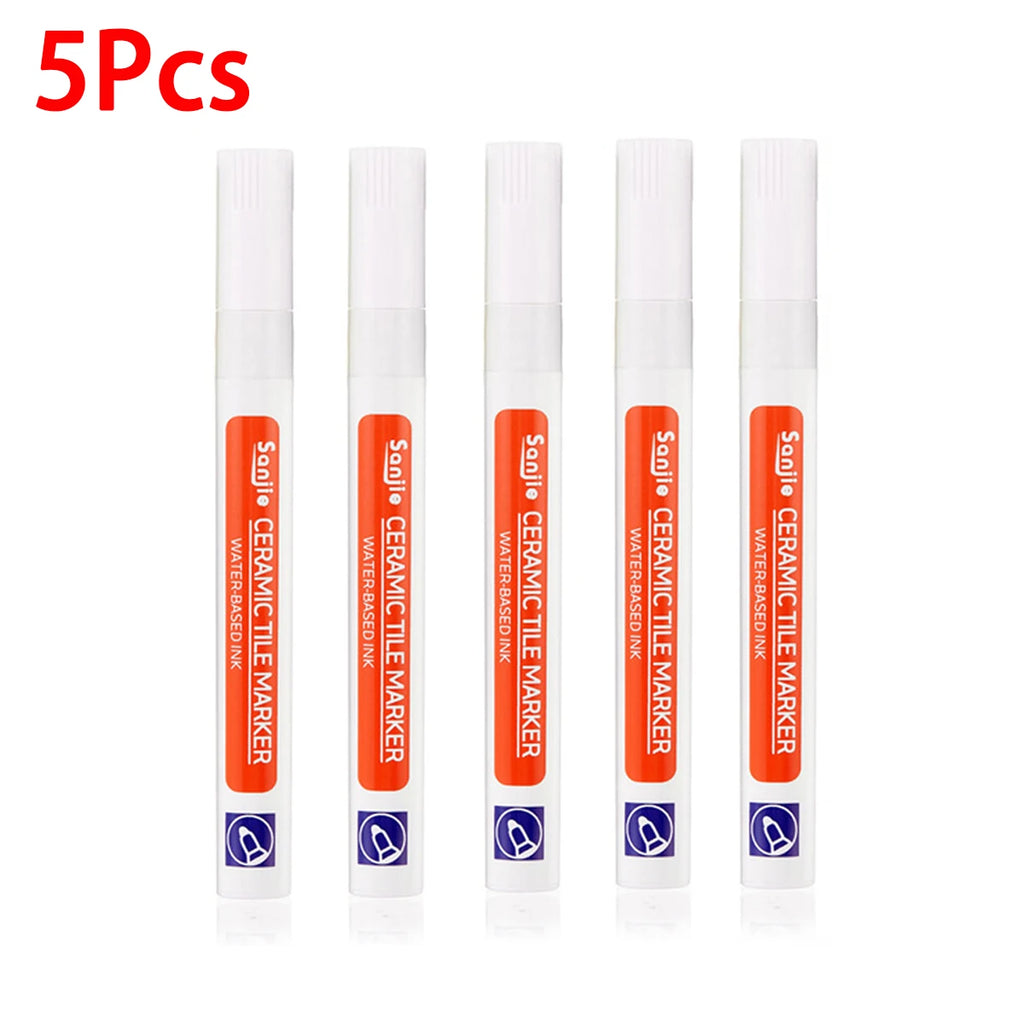 1Pcs Waterproof Ceramic Tile Grout Marker Pen, White Tile Repair Pen with Anti-Mold Filler, Bathroom Floor Tile Gap Cleaning Pen
