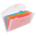 2Pcs Multi-Grid Expandable File Folder Receipt Organizer Plastic Accordion Design Portable Document Storage Bag for Office